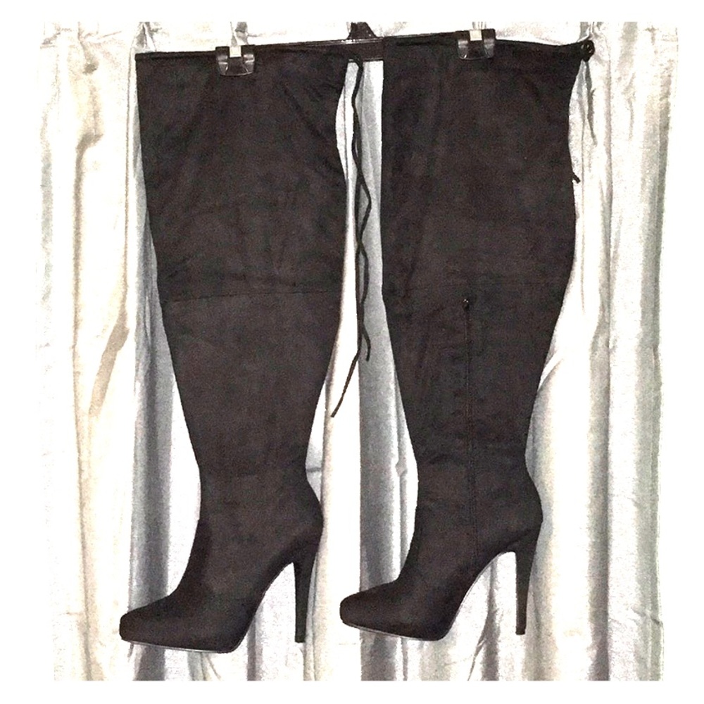 Journey Over the Knee Black Wide Calf Boots 7.5